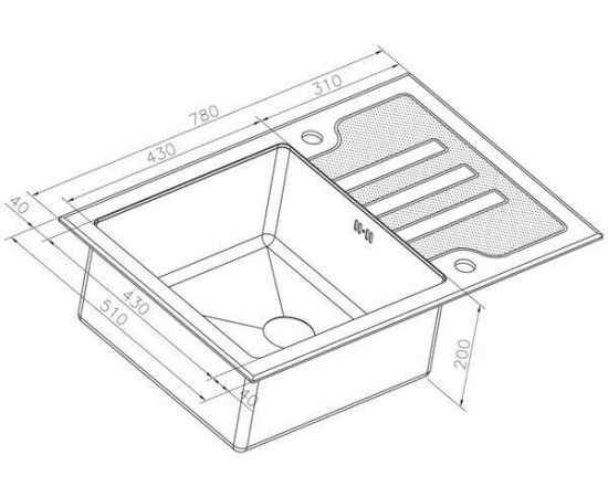 Кухонная мойка ZORG Inox Glass GL-7851-BLACK_, изображение 2