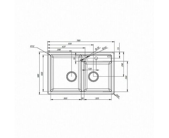 Мойка кухонная из искусственного гранита IDDIS Vane G V23P782i87_, изображение 3