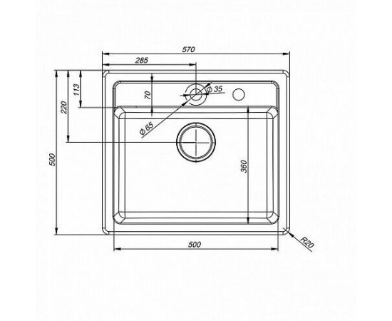 Мойка кухонная из искусственного гранита IDDIS Vane G V05W571i87_, изображение 3