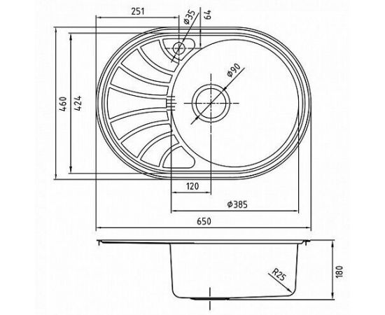 Мойка кухонная из нержавеющей стали IDDIS Suno SUN65PRi77_, изображение 2