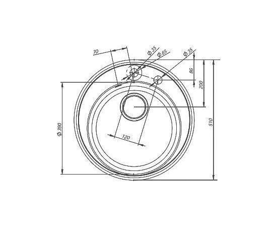 Мойка кухонная из искусственного гранита IDDIS Kitchen G K01B511i87_, изображение 3