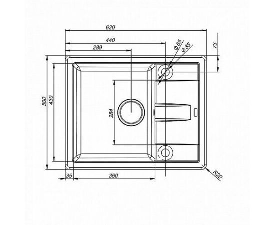 Мойка кухонная из искусственного гранита IDDIS Vane G V08P621i87_, изображение 3