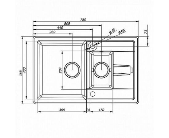 Мойка кухонная из искусственного гранита IDDIS Vane G V16B785i87_, изображение 3