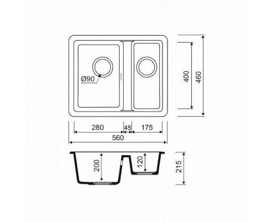 Мойка кухонная из искусственного гранита IDDIS Tanto TU4B565i87_, изображение 3