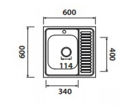 Кухонная мойка KAISER KSS нержавеющая сталь KSS-6060R_, изображение 2