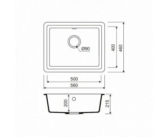 Мойка кухонная из искусственного гранита IDDIS Tanto TU3W561i87_, изображение 3