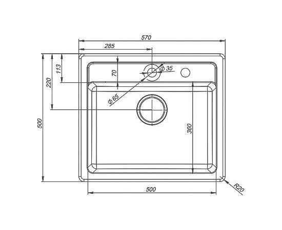 Мойка кухонная из искусственного гранита IDDIS Vane G V01B571i87_, изображение 3