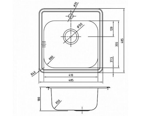 Мойка кухонная из нержавеющей стали IDDIS Strit STR48P0i77_, изображение 2