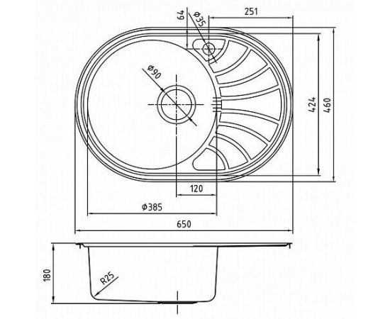 Мойка кухонная из нержавеющей стали IDDIS Suno SUN65PLi77_, изображение 2