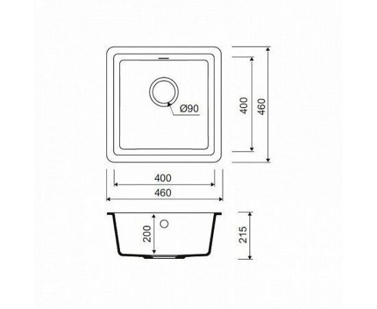 Мойка кухонная из искусственного гранита IDDIS Tanto TU2P461i87_, изображение 3