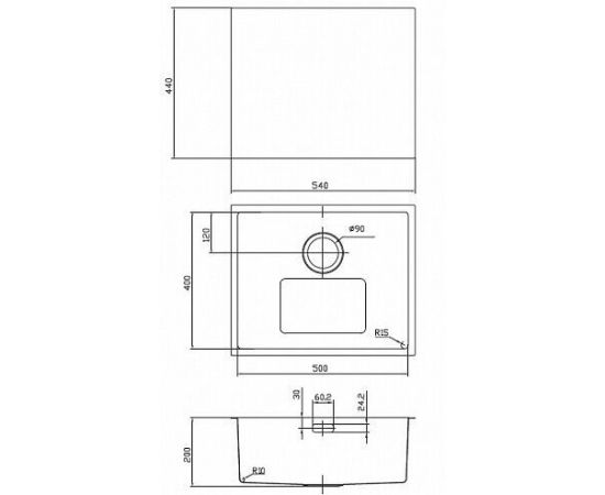 Мойка IDDIS  Edifice для подстольного монтажа бронза EDI54B0i77_, изображение 3