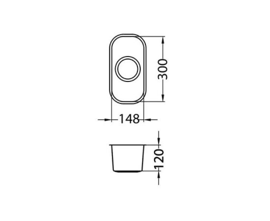 Мойка Alveus VARIANT 110 SAT 148X300X120 в комплекте с сифоном_, изображение 3