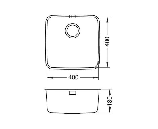 Мойка Alveus LUNO 30 SAT 90 FI 400X400 в комплекте с сифоном_, изображение 3