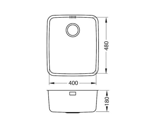 Мойка Alveus LUNO 40 SAT 90 FI 480X400 в комплекте с сифоном_, изображение 3