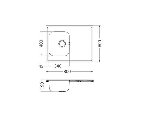 Мойка Alveus CLASSIC PRO 30 SAT-90 800X600 1X L/ I  в комплекте с сифоном_, изображение 3