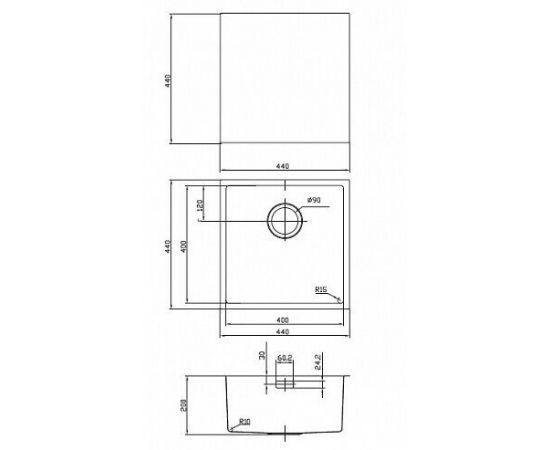 Мойка IDDIS  Edifice для подстольного монтажа бронза EDI44B0i77_, изображение 3