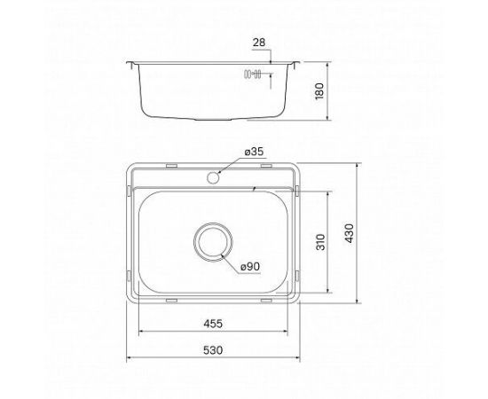 Мойка IDDIS Basic нержавеющая сталь полированная 530*430 BAS53P0i77_, изображение 4