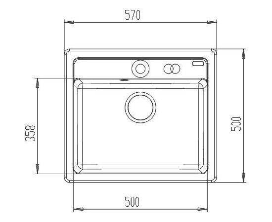 Мойка кухонная из искусственного гранита IDDIS Vane G V31C571i87_, изображение 3