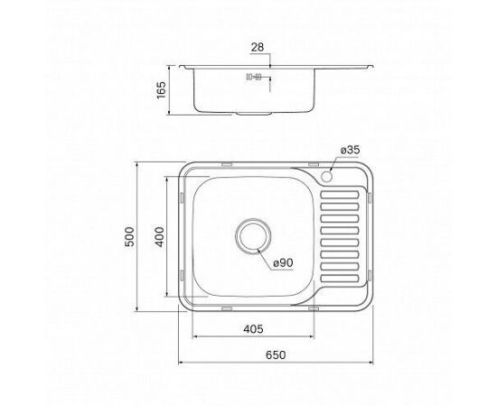 Мойка IDDIS Basic нержавеющая сталь полированная чаша слева 650*500 BAS65PLi77_, изображение 4