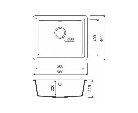 Мойка IDDIS Tanto Granucryl для подстольного монтажа цвет черный TU3B561i87_, изображение 3