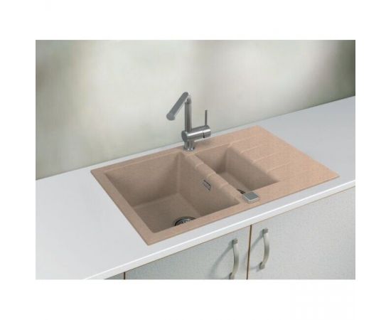 Мойка Alveus GRANITAL CADIT 70 BEIGE - G55 790 X 500 в комплекте с сифоном_, изображение 3