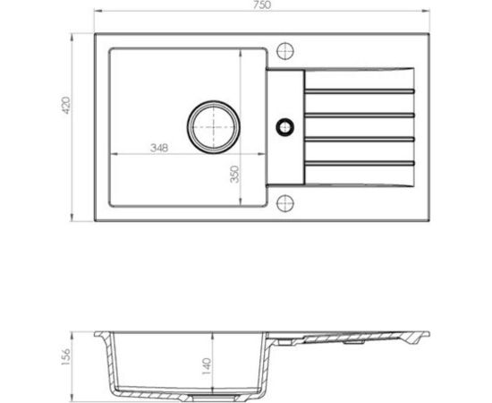 Мойка Alveus GRANITAL GENESIS AMARO 130 G55 750x420x140_, изображение 2