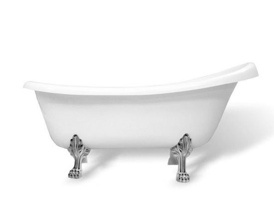 Мраморная ванна AquaStone Скарлет ножки хром Premium_