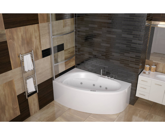 Акриловая ванна Eurolux BAGI 170x100L с каркасом, экраном и слив-переливом_