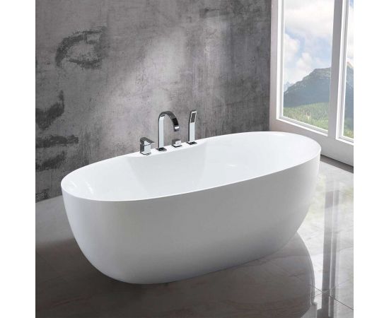 Акриловая ванна Vincea VBT-405B-1700, 170х80х58, цвет белый, слив-перелив в комплекте, белый_