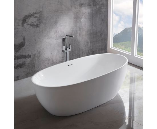 Акриловая ванна Vincea VBT-405-1600, 160х78х58, цвет белый, слив-перелив в комплекте, белый_