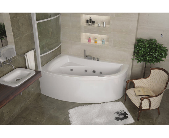 Акриловая ванна Eurolux COMO 170X100L с каркасом, экраном и слив-переливом_