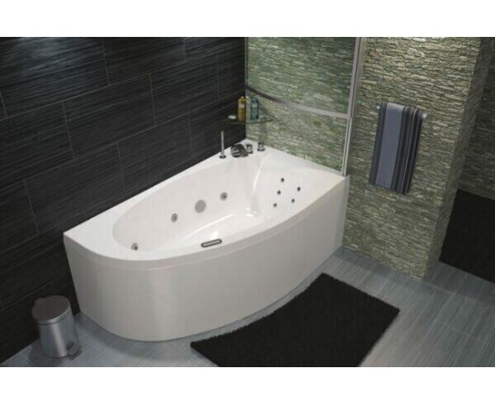 Акриловая ванна Eurolux BERGAMI 160x90R с каркасом, экраном и слив-переливом_