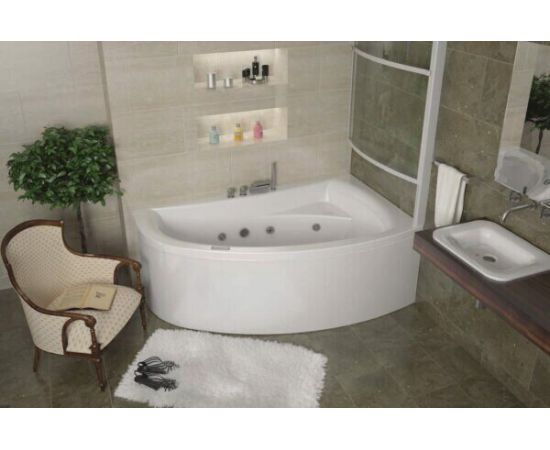 Акриловая ванна Eurolux COMO 170X100R с каркасом, экраном и слив-переливом_