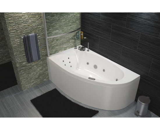 Акриловая ванна Eurolux BERGAMI 160x90L с каркасом, экраном и слив-переливом_
