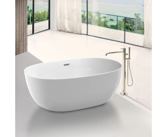 Акриловая ванна Vincea VBT-205, 170х80х58, цвет белый, слив-перелив в комплекте, хром_
