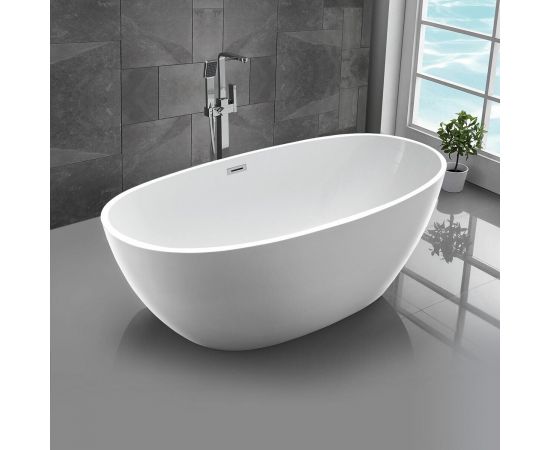 Акриловая ванна Vincea VBT-404-1700, 170х85х58, цвет белый, слив-перелив в комплекте, хром_