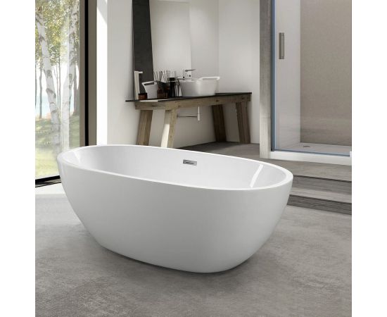 Акриловая ванна Vincea VBT-509, 165х75х59, цвет белый, слив-перелив в комплекте, хром_