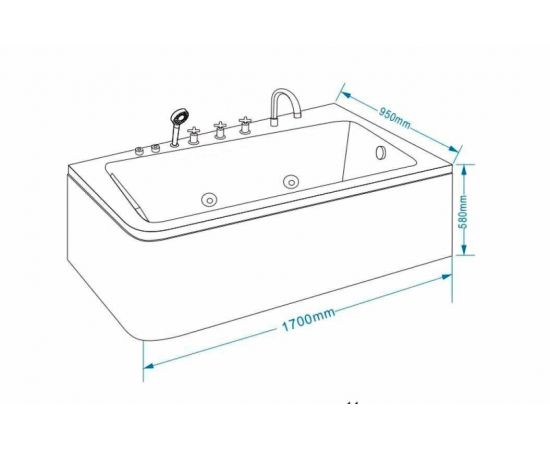 Ванна гидромассажная Grossman GR-17095-1R 95x170x58_, изображение 7