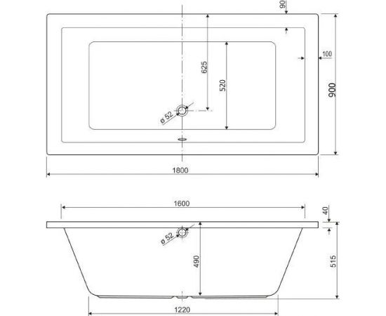 Акриловая ванна Cezares Plane 180x90 с ножками Cezares Leg Kit 150 LEG-KIT-150_, изображение 3