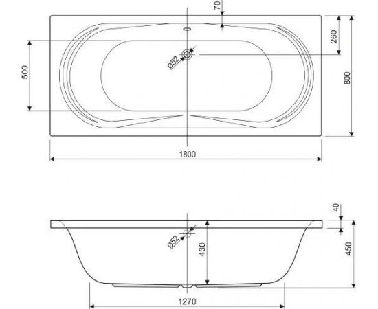 Акриловая ванна Cezares Amalfi 180x80 с ножками Cezares Leg Kit 150 LEG-KIT-150_, изображение 3