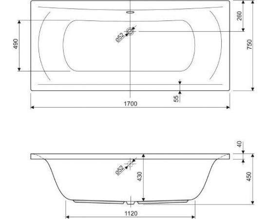 Акриловая ванна Cezares Arena 170x75 с каркасом Cezares EMP-170-75-MF-R_, изображение 4