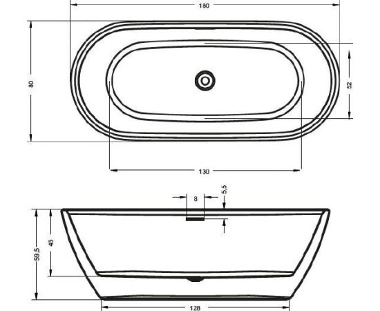 Акриловая ванна Riho Inspire FS 180x80_, изображение 3