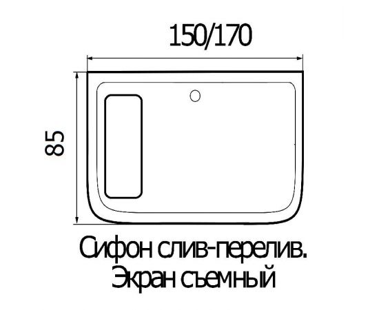 Акриловая ванна WEMOR 170/85/55 S_, изображение 4