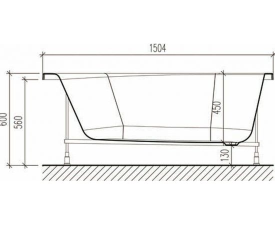 Акриловая ванна Eurolux OBERONY 150x75 с каркасом, экраном и слив-переливом_, изображение 6