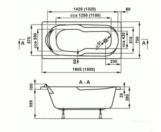 Акриловая ванна Vagnerplast Nymfa 160 см с каркасом VPK16070_, изображение 4