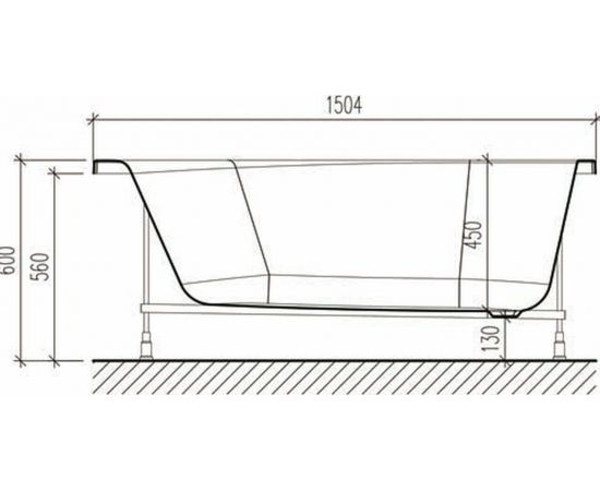 Акриловая ванна Eurolux OBERONY 150x75 с каркасом и экраном_, изображение 6