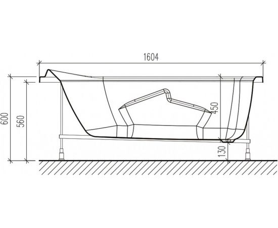 Акриловая ванна Eurolux ONTARIO 160x75 с каркасом и экраном_, изображение 5