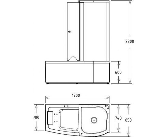 Акриловая ванна Gemy G8040 B R_, изображение 5