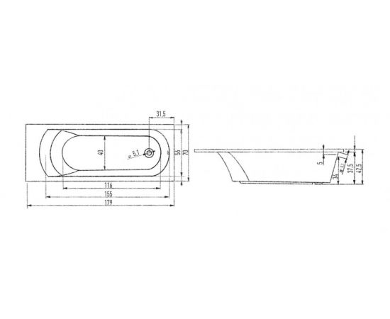 Акриловая ванна Eurolux MIAMIKA 180x80 с каркасом и экраном_, изображение 6