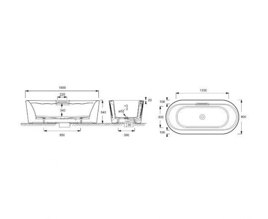 Чугунная ванна Jacob Delafon Volute 180 отдельностоящая с сифоном E75307-NF_, изображение 5